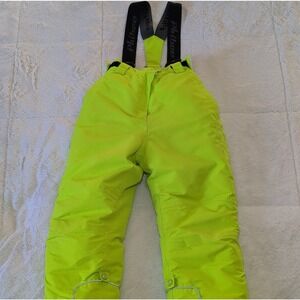 Phibee Kids Snow Bib Pants Yellow Waterproof Lined Size 116/122 Winter Sports
